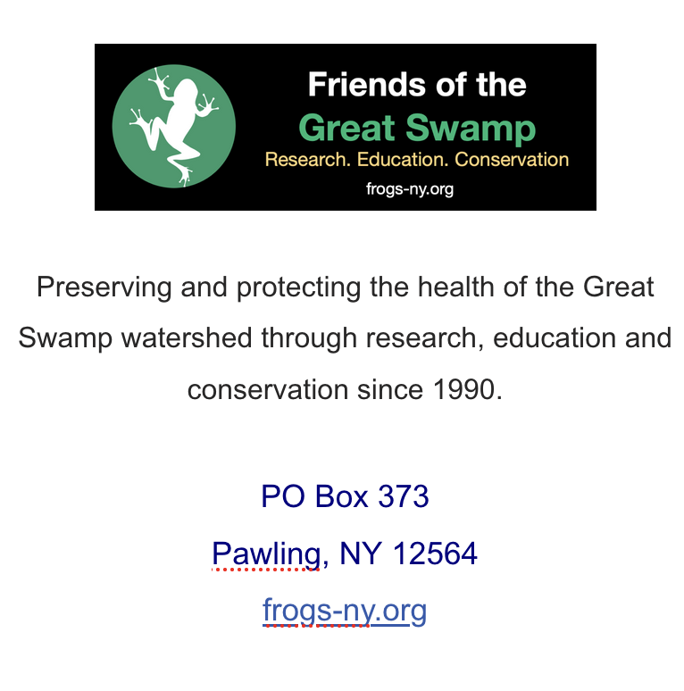 logo for Friends of the Great Swamp with test research, education, conservation