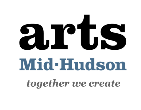 blue and black logo for arts mid-hudsonvreads arts mid-hudson together we create