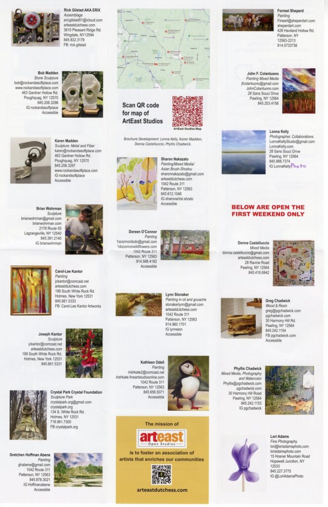 inside page of 2026 brochure with artist listings